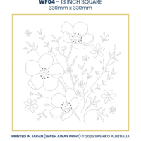 SASHIKO BLOSSOM 33CM X 33CM INDIGO