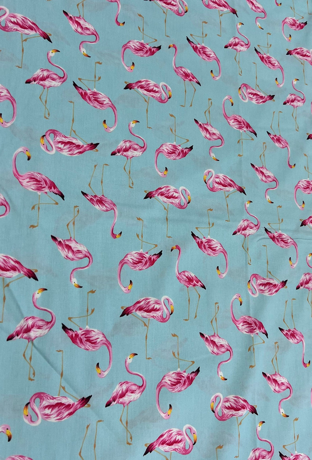JAPAN COTTON PRINT 4235/D#1-2 LBLUE FLAMINGO