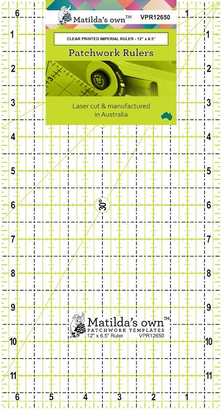 RULER RECTANGLE CLEAR - 12"  X  6.5" MATILDA'S OWN