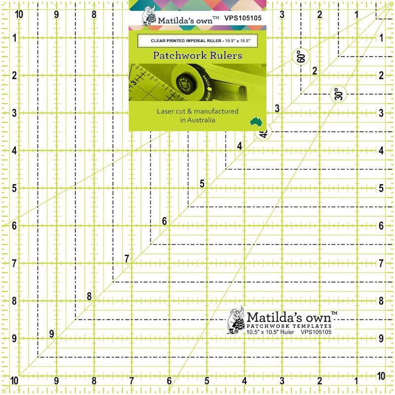 RULER SQUARE CLEAR - 10.5"  X  10.5" MATILDA'S OWN