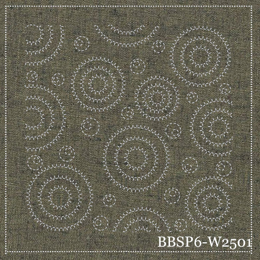 SASHIKO PANEL - WATER RIPPLES  PUTTY
