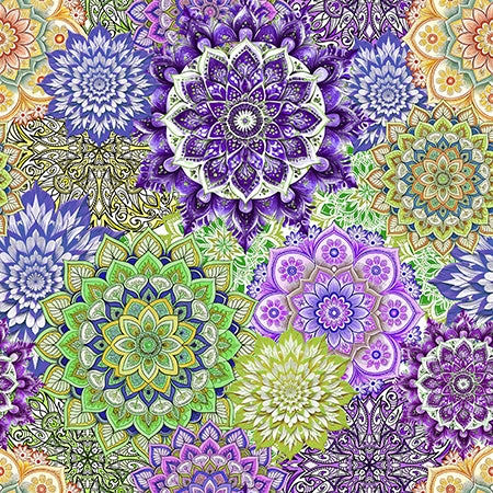 WIDEBACK 108'' LUSH PETALS MULTI MANDALA PURPLE
