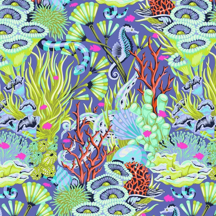 FLORAL REEF BY TULA PINK - ULTRA VOILET REEF WHAT YOU SEW