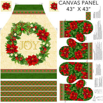 DECK THE HALLS - CANVAS APRON PANEL