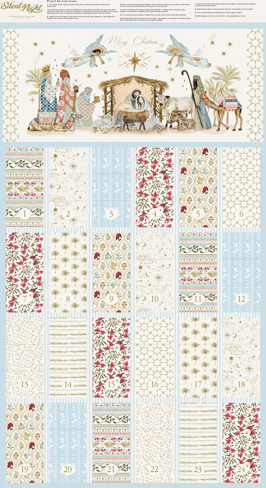 SILENT NIGHT LAMB ADVENT CALENDAR PANEL