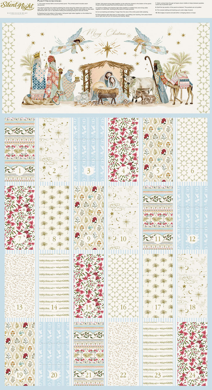 SILENT NIGHT LAMB ADVENT CALENDAR PANEL