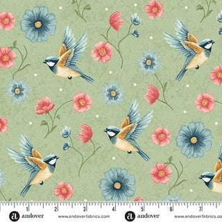SPARROW FALLS BIRD/FLOWERS
