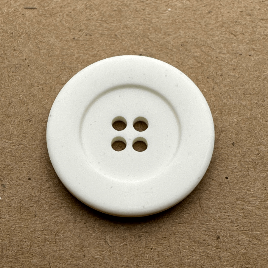 TERRIES BUTTONS 4 HOLE FLAT RIM EDGE 20MM WHITE 