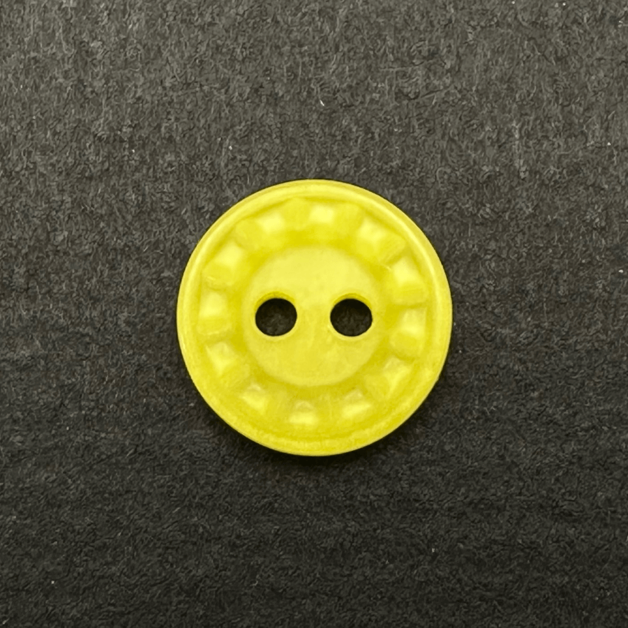 TERRIES BUTTONS 2 HOLE DOT EDGE 13MM YELLOW