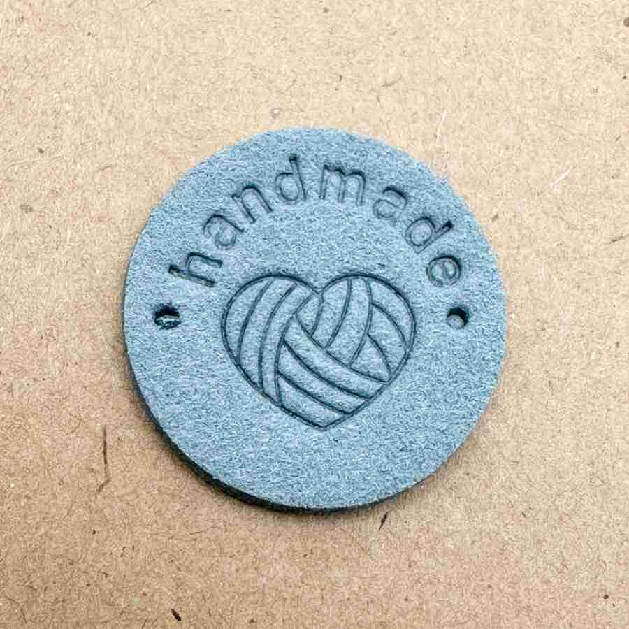 HANDMADE WITH LOVE TAG CIRCLE BLUE 
