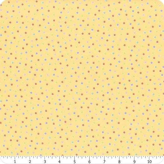 HAPPY MESSGE 30'S PASTEL VINTAGE FLOWERS YELLOW