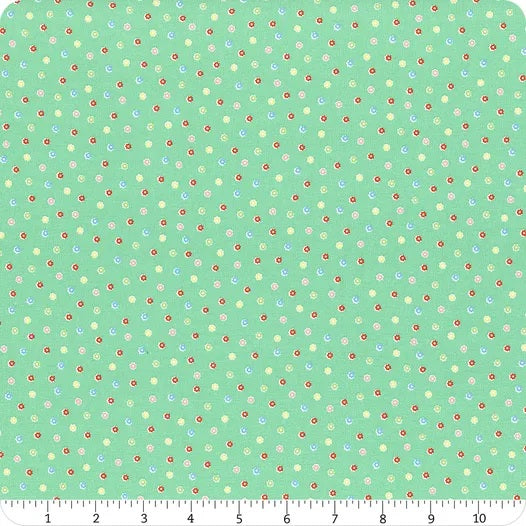HAPPY MESSGE 30'S PASTEL VINTAGE FLOWERS GREEN
