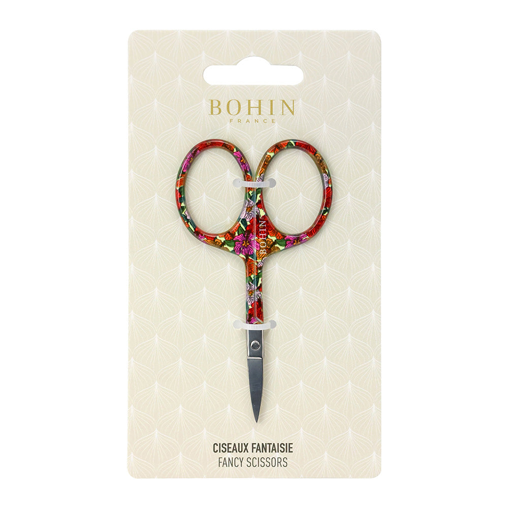BOHIN BLOSSOM FANCY EMBROIDERY SCISSOR 9CM - ORANGE
