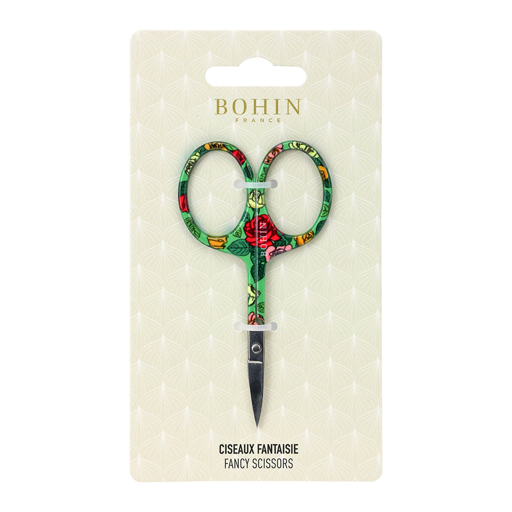 BOHIN BLOSSOM FANCY EMBROIDERY SCISSOR 9CM - GREEN