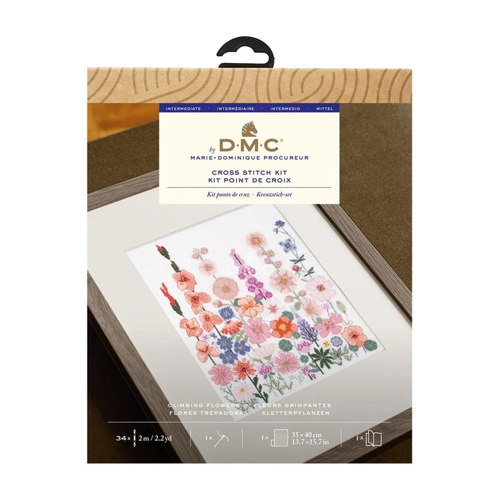 DMC DESIGNER CROSS STITCH KIT - CLIMBING FLOWERS 24.7X31CM