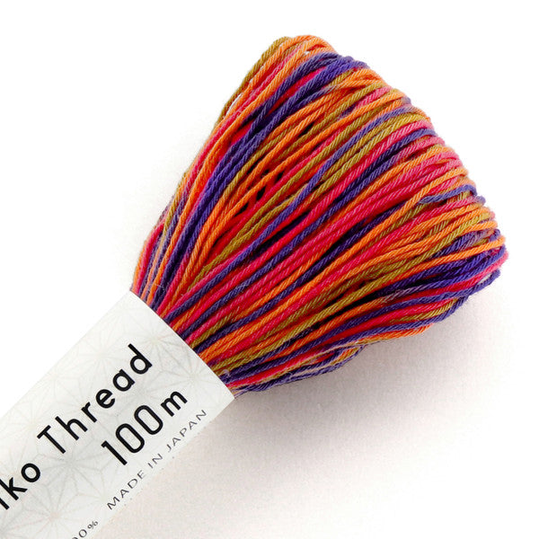 SASHIKO THREAD 100M VARIEGATED ST-174 MULTI