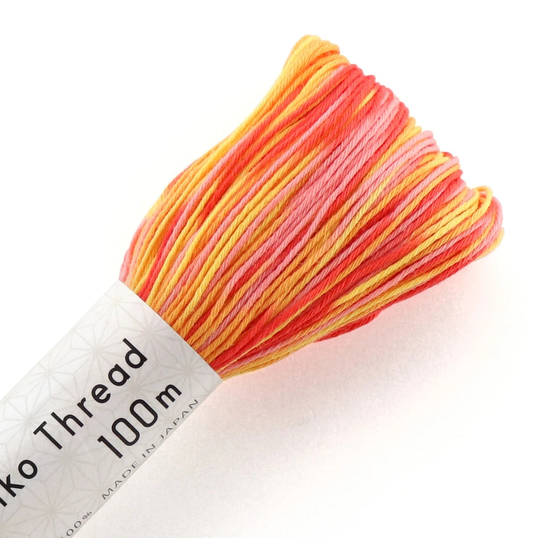 SASHIKO THREAD 100M VARIEGATED ST-193 PEACH