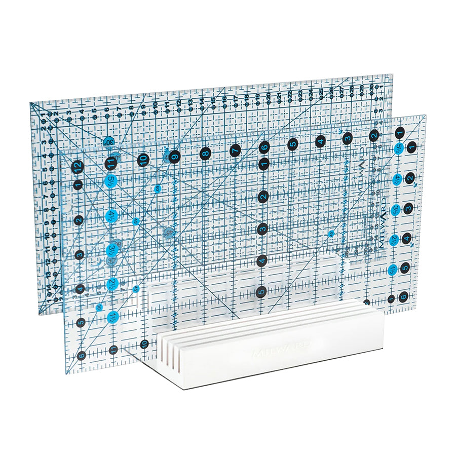 MILWARD RULER RACK 10 SLOTS PINE WOOD WHITE 