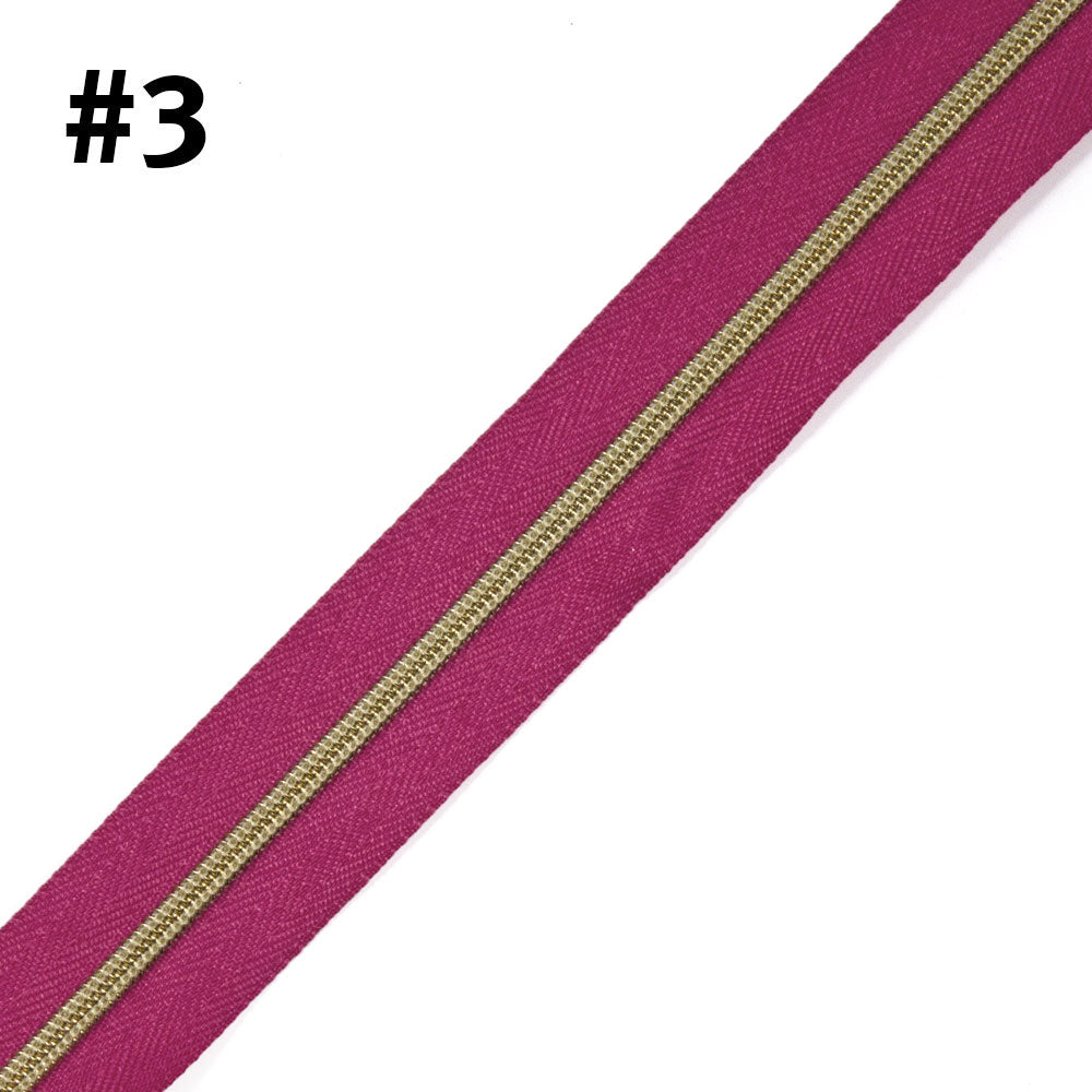 VD ZIPPER TAPE #3 PNK/GLD (3M)