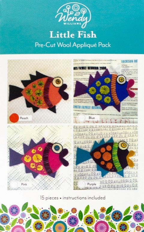 MERINO WOOL PRECUT FELT KITS PRECUT LITTLE FISH [CL:BLUE]