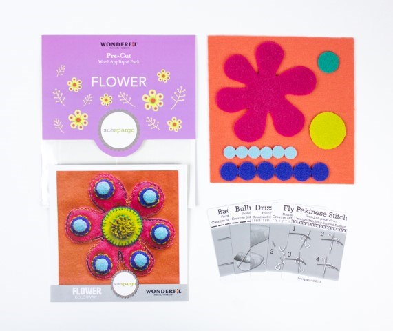 MERINO WOOL PRECUT FELT KITS FLOWER [CL:COLOURWAY 1]