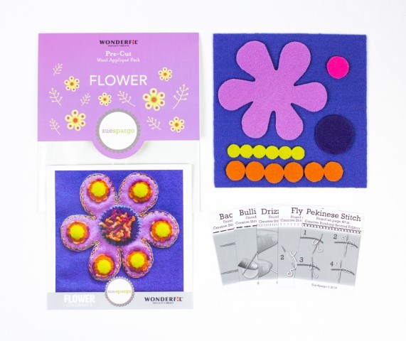 MERINO WOOL PRECUT FELT KITS FLOWER - [CL:COLOURWAY 2]