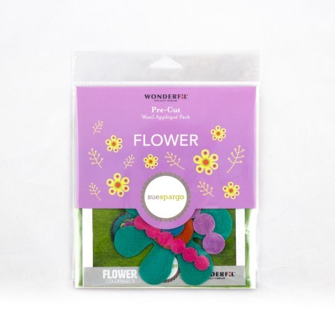 MERINO WOOL PRECUT FELT KITS FLOWER - [CL:COLOURWAY 3]