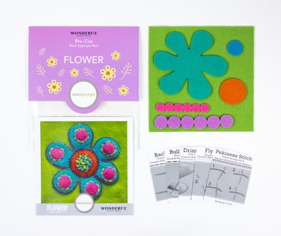 MERINO WOOL PRECUT FELT KITS FLOWER - [CL:COLOURWAY 3]