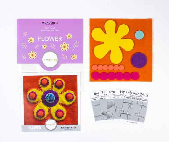 MERINO WOOL PRECUT FELT KITS FLOWER - [CL:COLOURWAY 4]