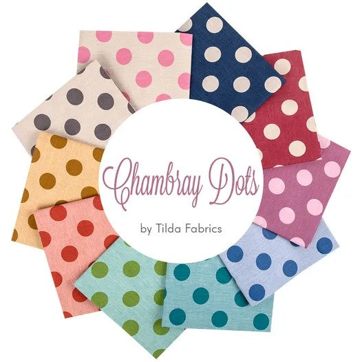 TILDA CHAMBRAY DOTS FQ BUNDLE 10 PC