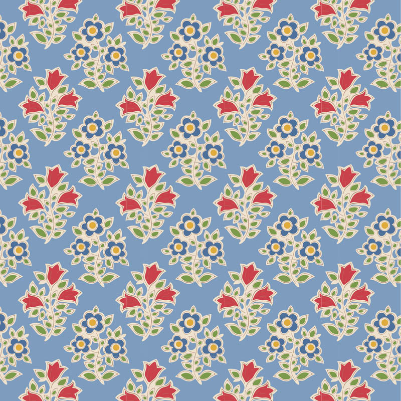 TILDA JUBILEE 110100 FARM FLOWERS LIGHT BLUE