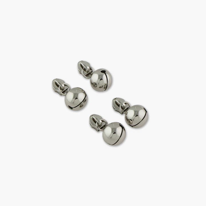 ZIPPER PULLS JINGLE BELL ZP NICKEL 4 PCS