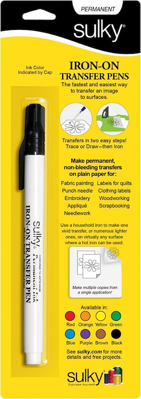 SULKY IRON ON TRANSFER PEN - BLACK PERMANENT
