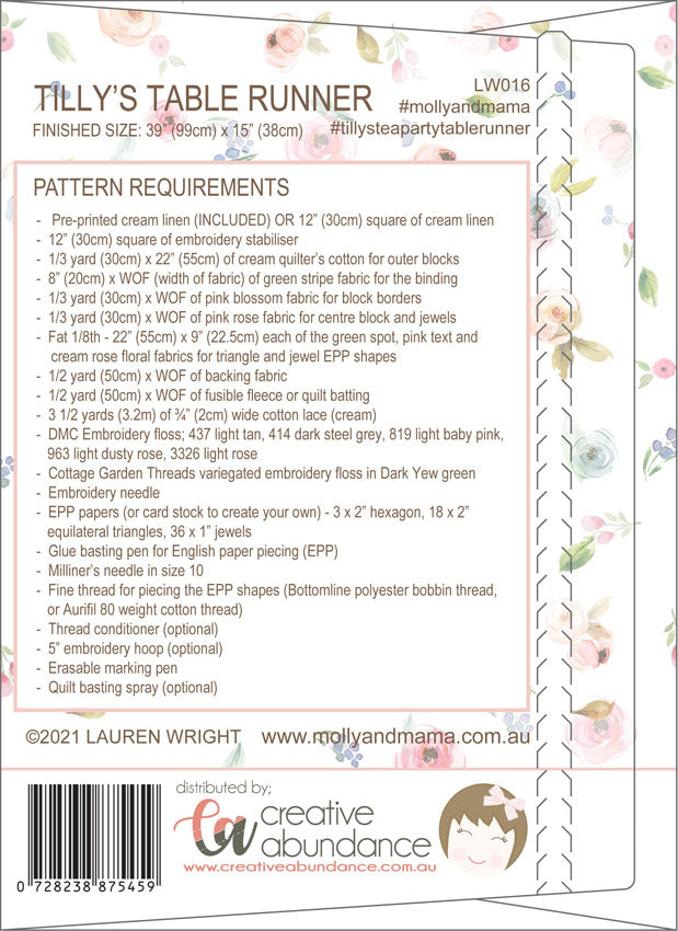TILLY'S TEA PARTY PATTERN - PRINTED LINEN INCLUDED