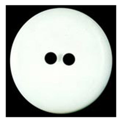 BUTTON ROUND PLASTIC MATT FINISH 23MM 2 HOLE - WHITE 
