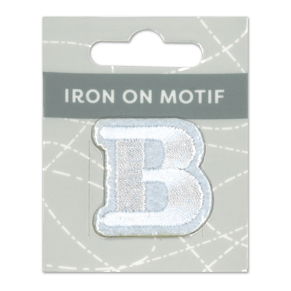 IRON-ON MOTIF LETTER B WHITE
