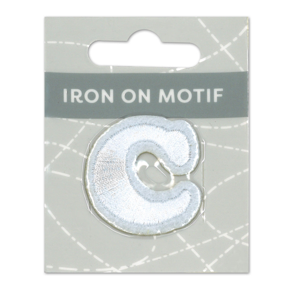 IRON-ON MOTIF LETTER C WHITE
