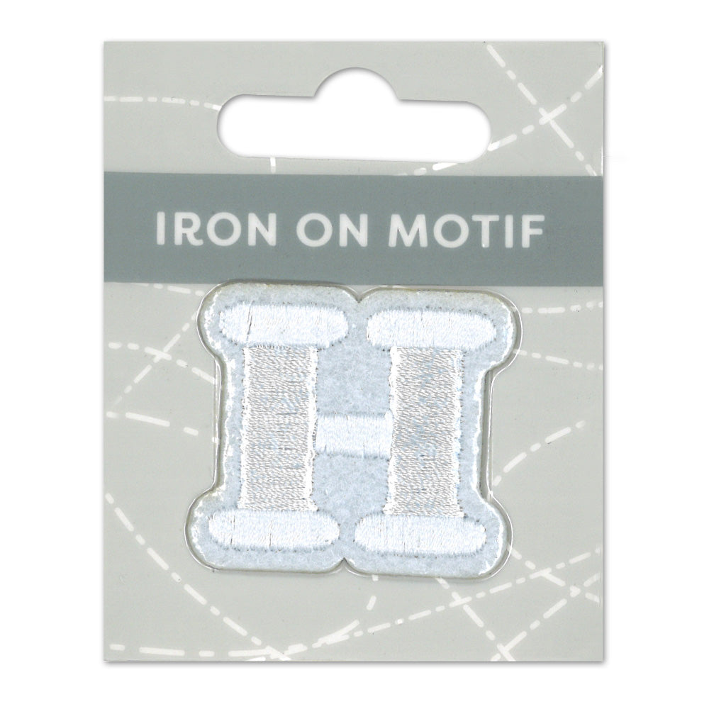 IRON-ON MOTIF LETTER H WHITE