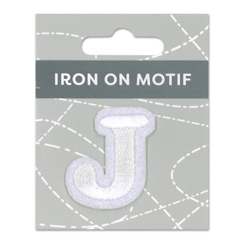 MOTIF IRON ON LETTER J WHITE