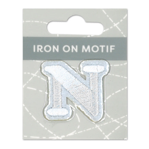 IRON-ON MOTIF LETTER N WHITE