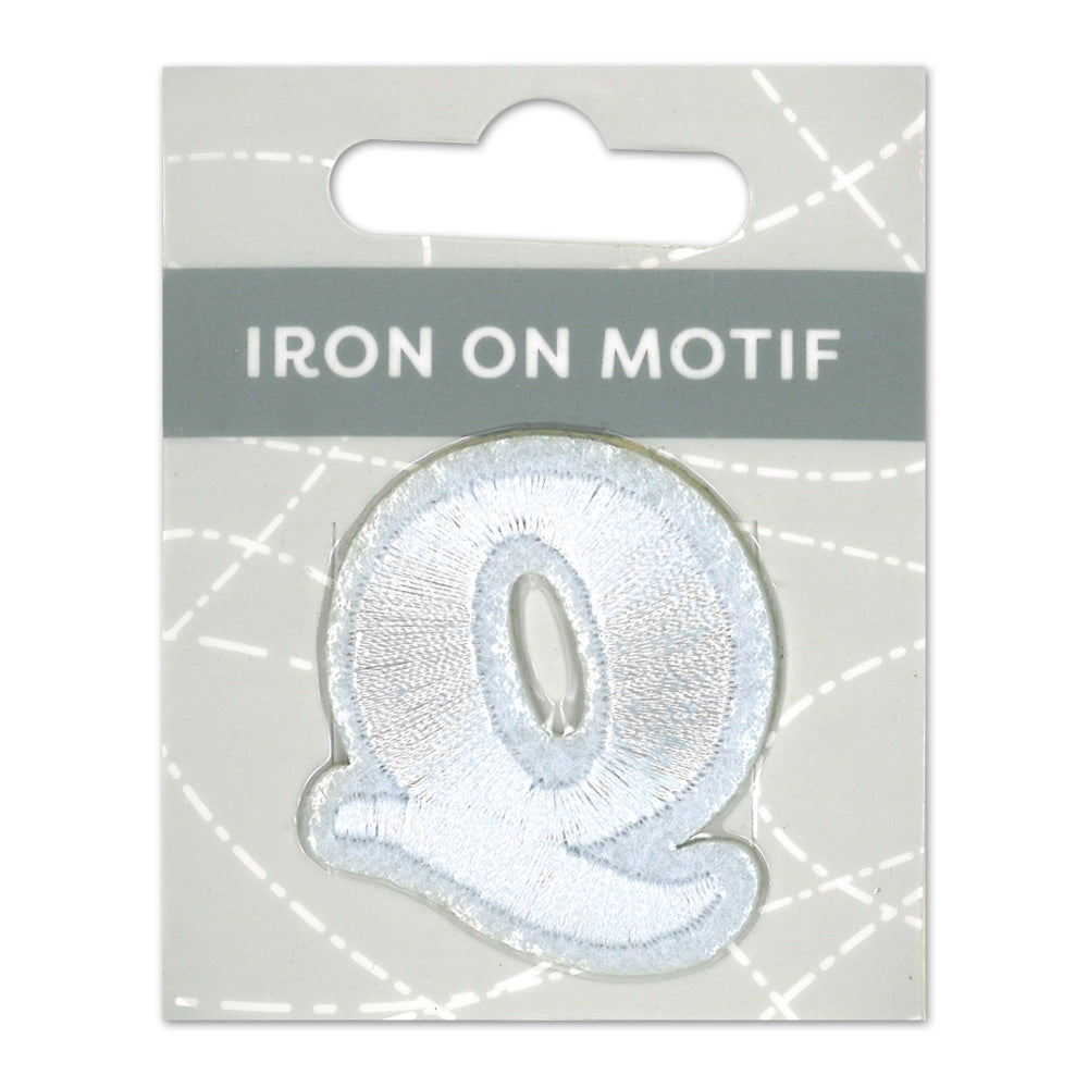 IRON-ON MOTIF LETTER Q WHITE