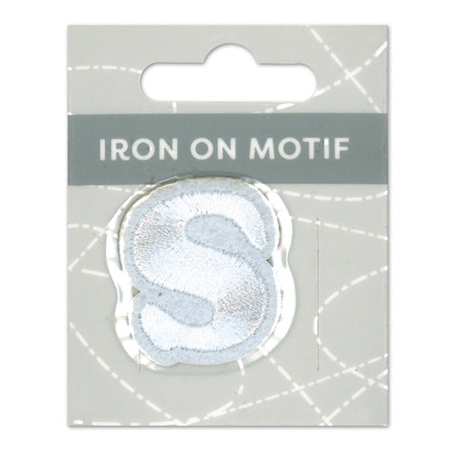 MOTIF IRON ON LETTER S WHITE