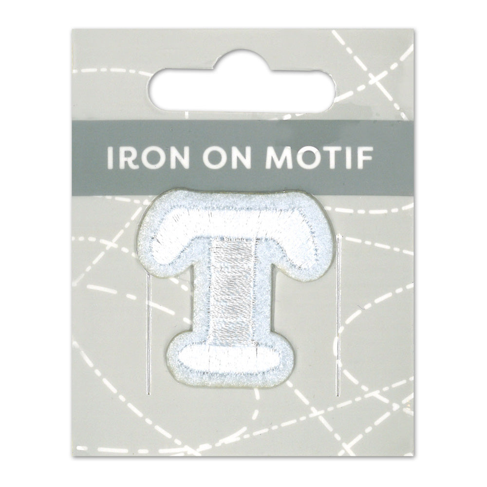 IRON-ON MOTIF LETTER T WHITE