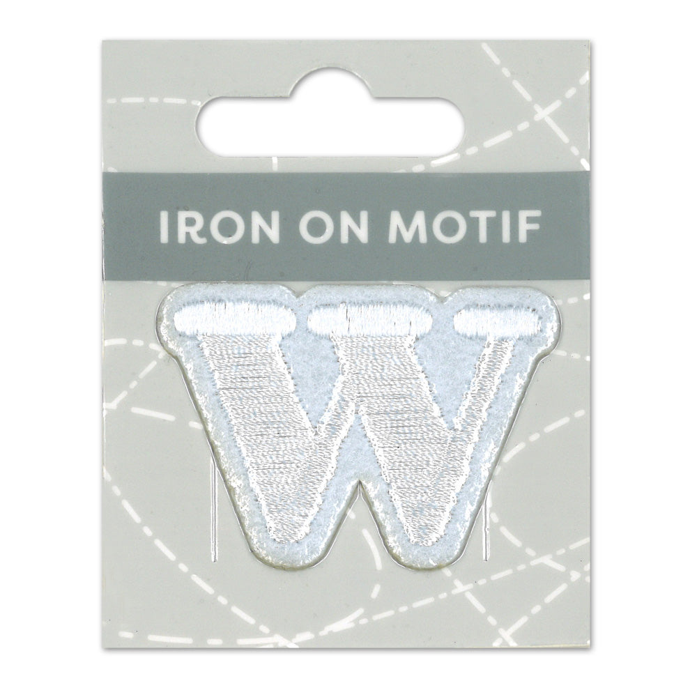 IRON-ON MOTIF LETTER W WHITE