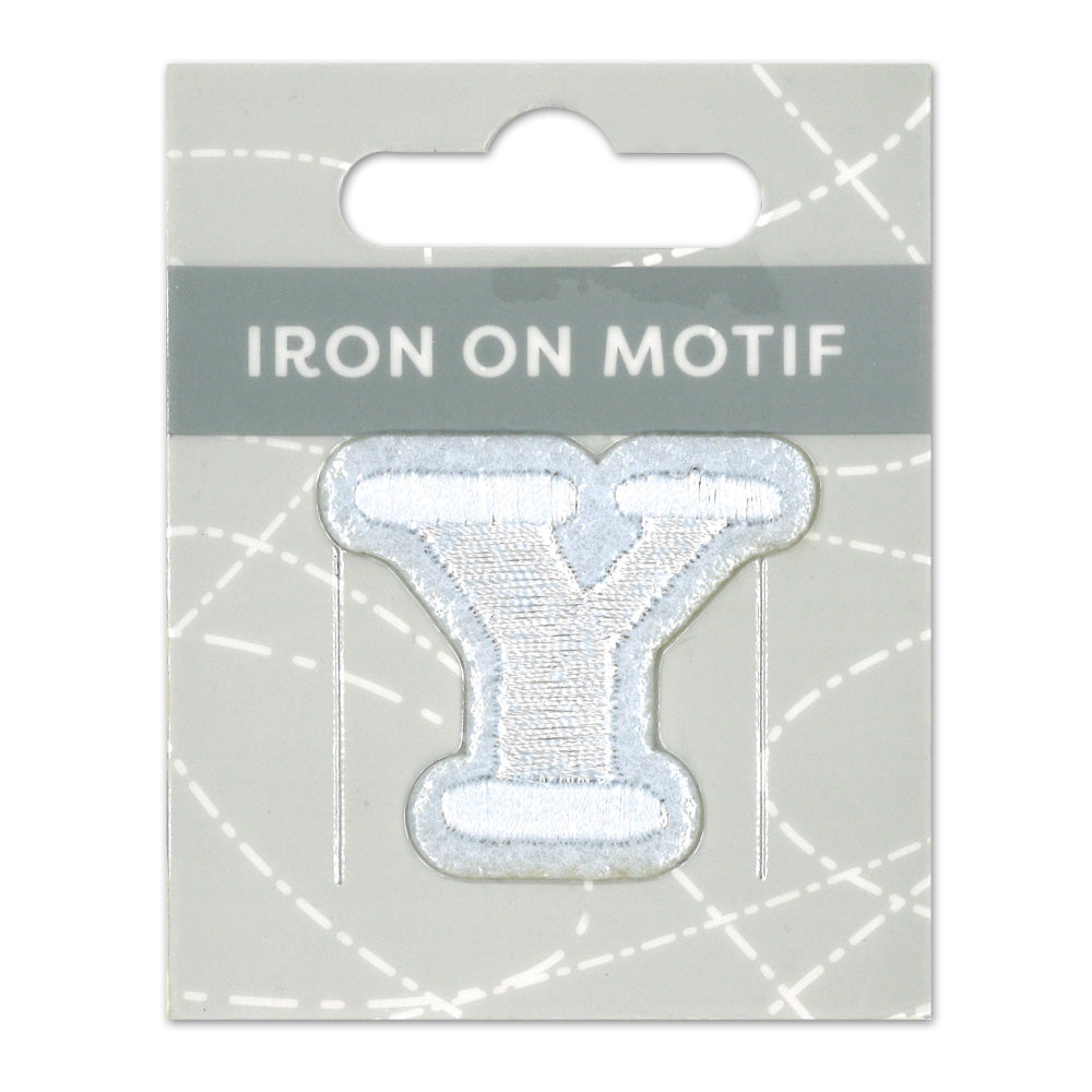 IRON-ON MOTIF LETTER Y WHITE