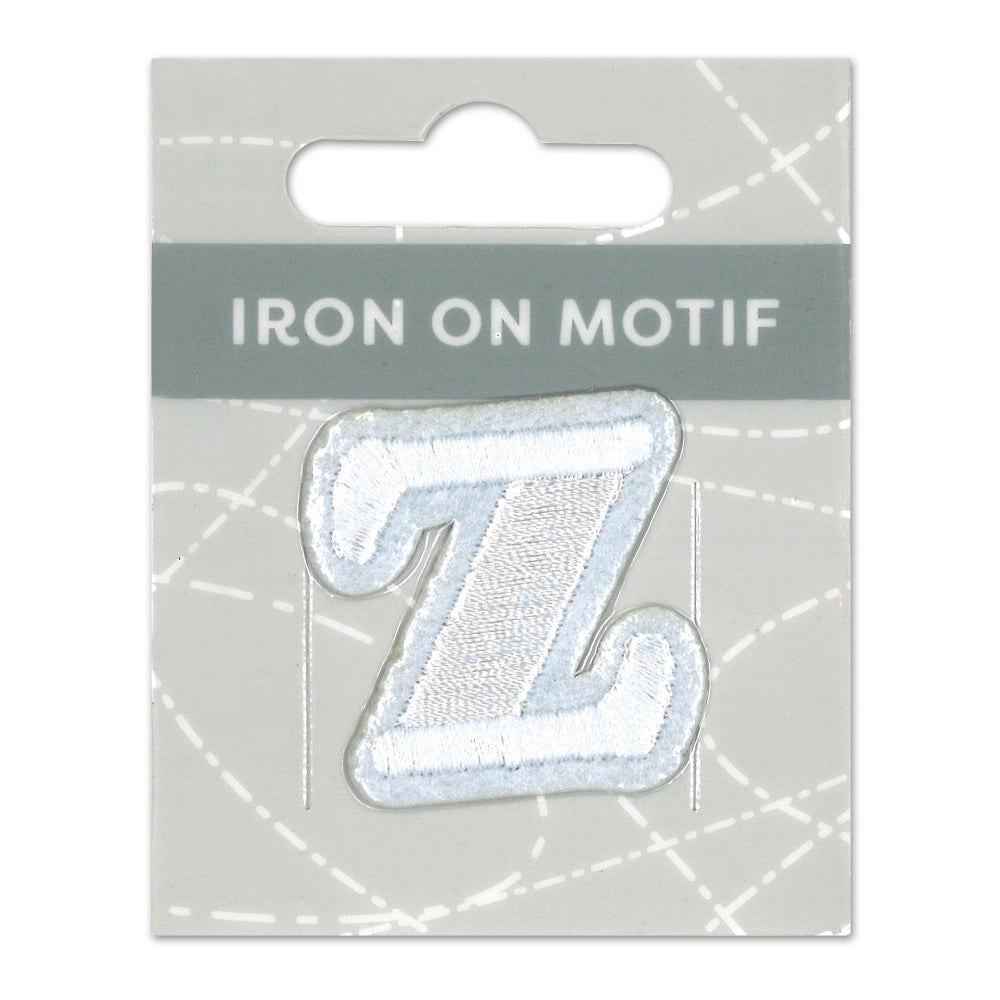 IRON-ON MOTIF LETTER Z WHITE