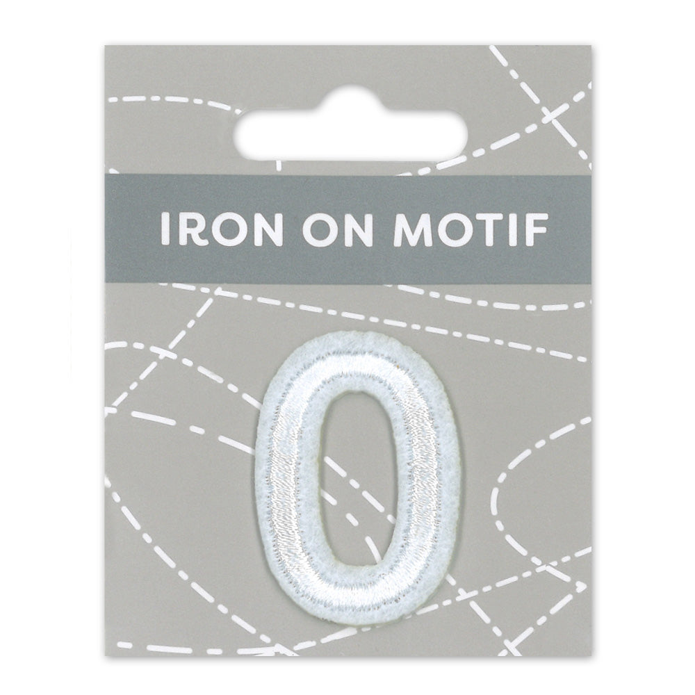 IRON-ON MOTIF NUMBER 0 WHITE