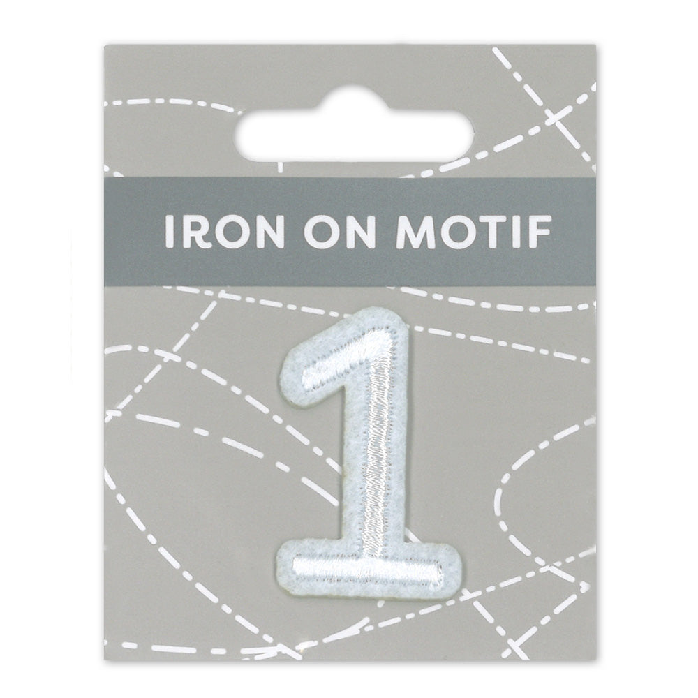 IRON-ON MOTIF NUMBER 1 WHITE