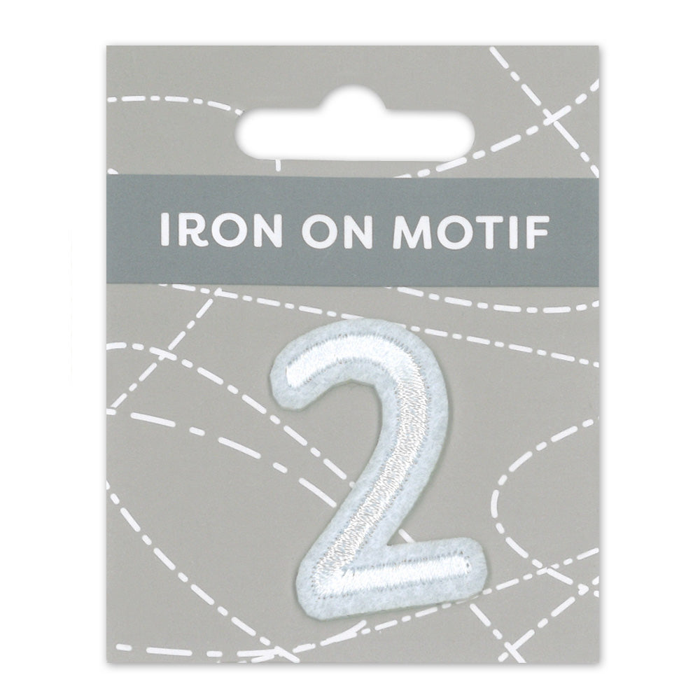 IRON-ON MOTIF NUMBER 2 WHITE