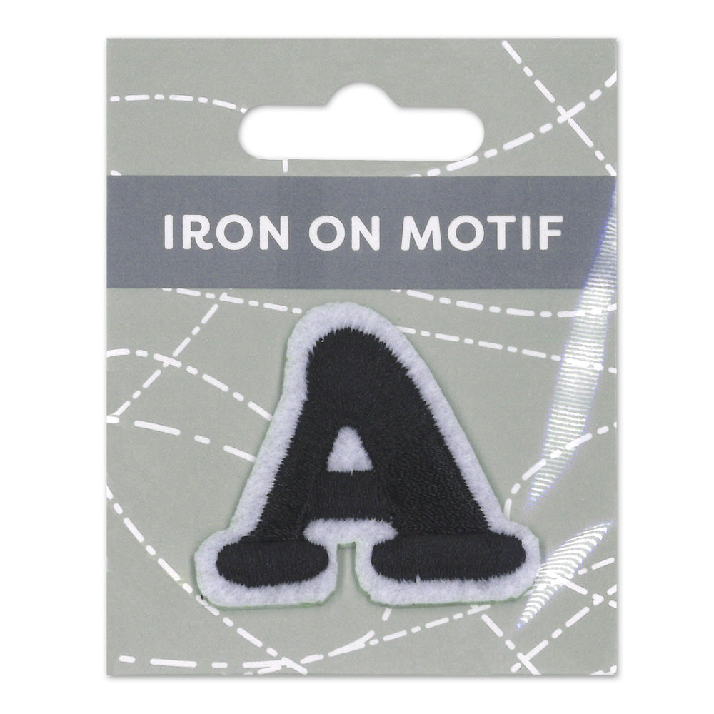 IRON-ON MOTIF LETTER A BLACK